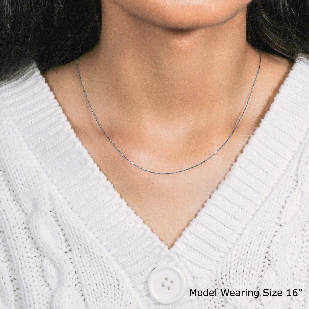 14k White Gold Classic Box Chain (0.60 mm) - LinkagejewelrydesignLinkagejewelrydesign