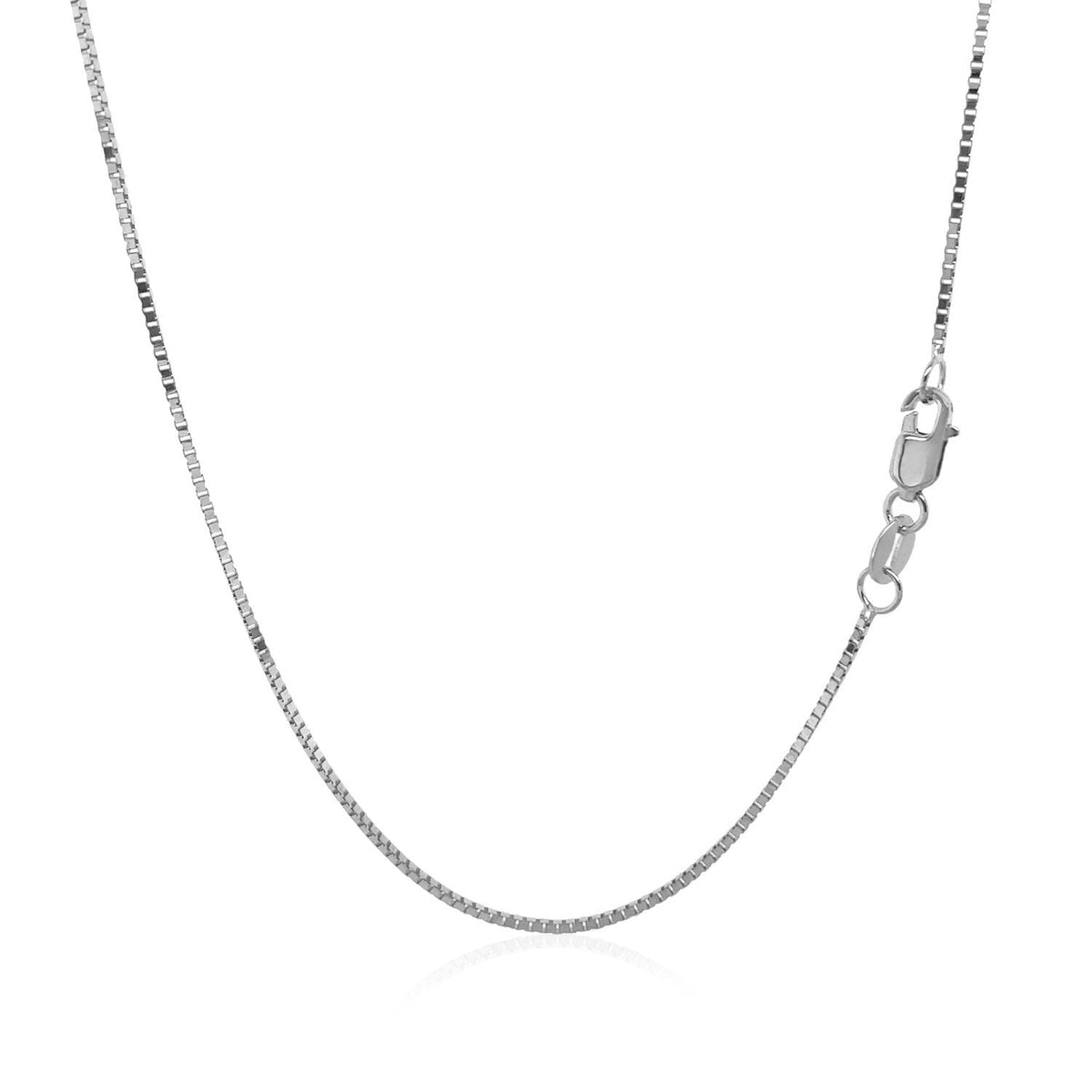 14k White Gold Classic Box Chain (0.75 mm) - LinkagejewelrydesignLinkagejewelrydesign