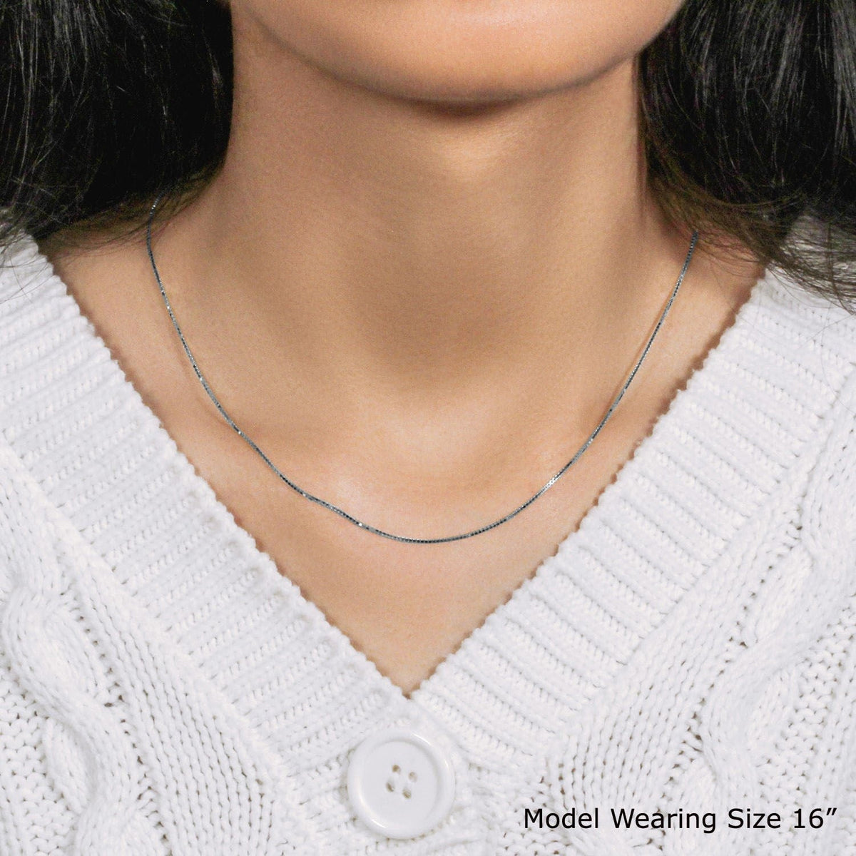 14k White Gold Classic Box Chain (0.75 mm) - LinkagejewelrydesignLinkagejewelrydesign