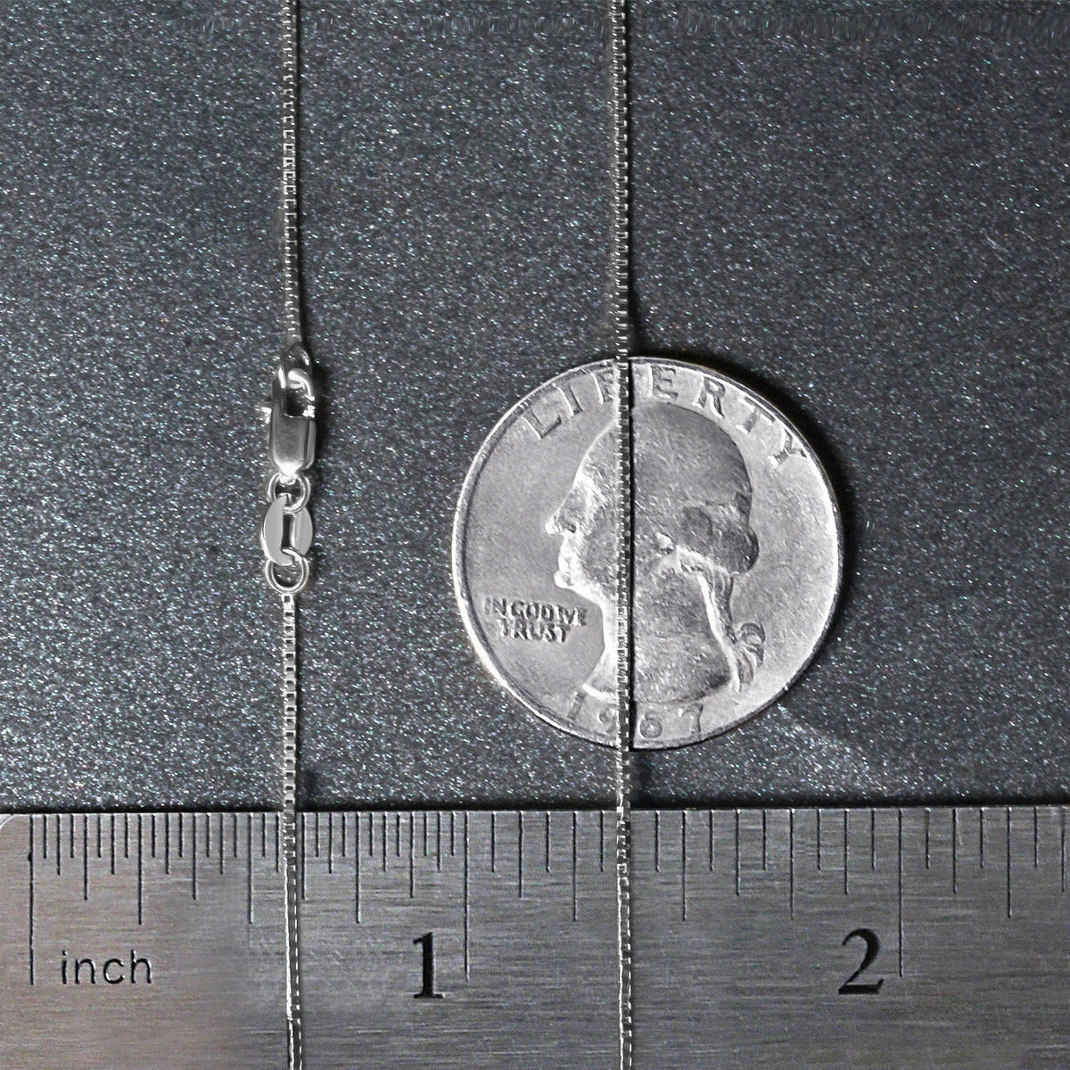 14k White Gold Classic Box Chain 0.7mm - LinkagejewelrydesignLinkagejewelrydesign