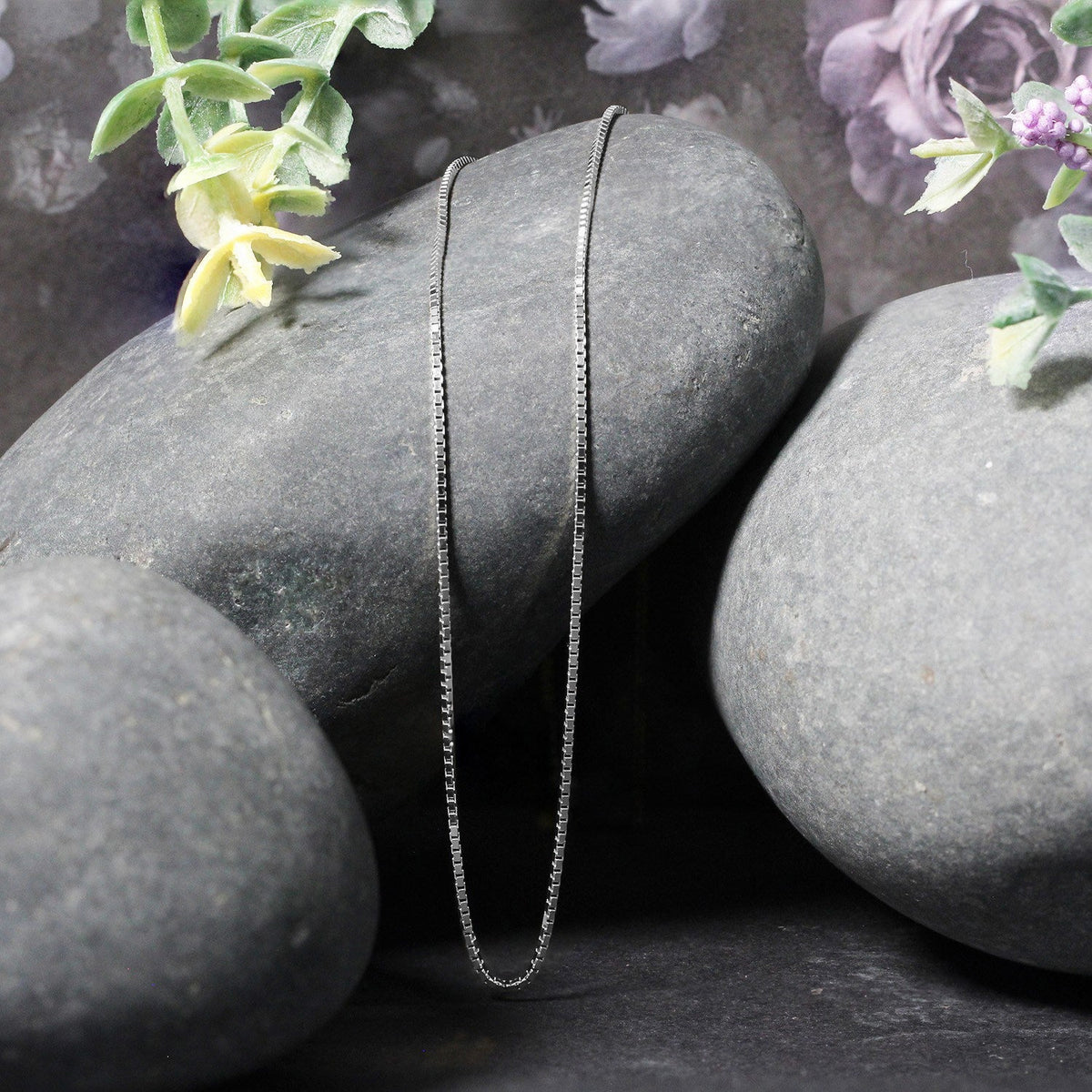 14k White Gold Classic Box Chain (0.85 mm) - LinkagejewelrydesignLinkagejewelrydesign