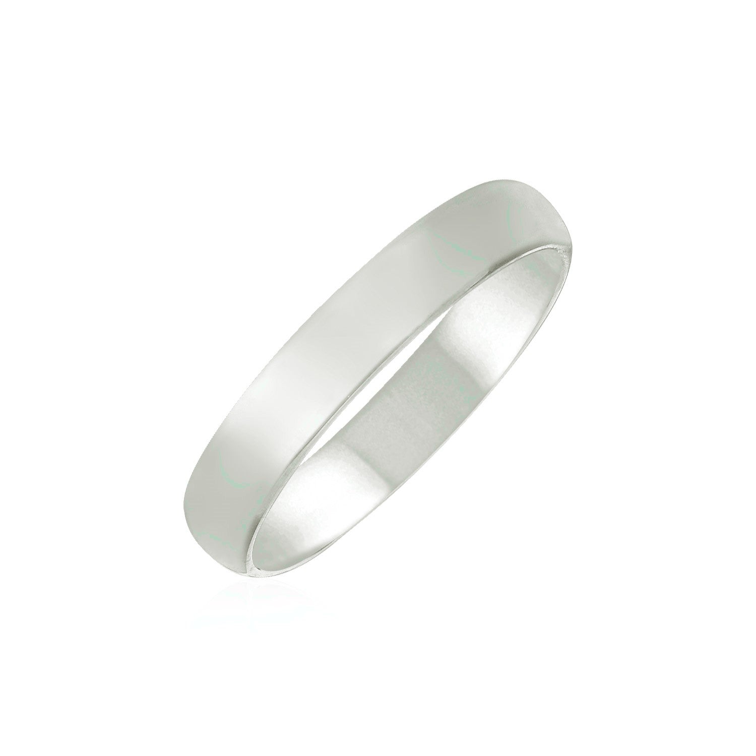 14k White Gold Comfort Fit Wedding Band(4.00 mm) - LinkagejewelrydesignLinkagejewelrydesign