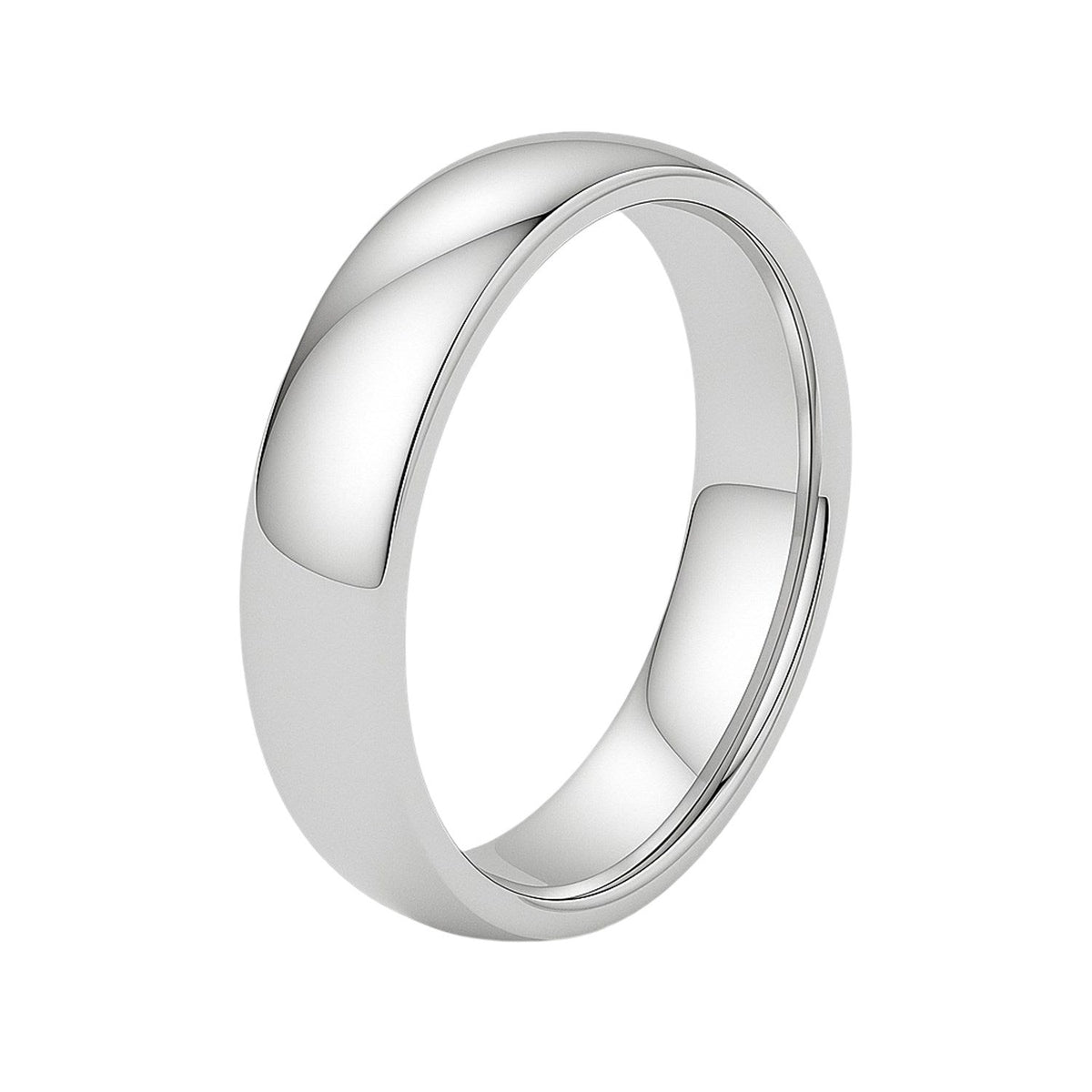 14k White Gold Comfort Fit Wedding Band(5.00 mm) - LinkagejewelrydesignLinkagejewelrydesign
