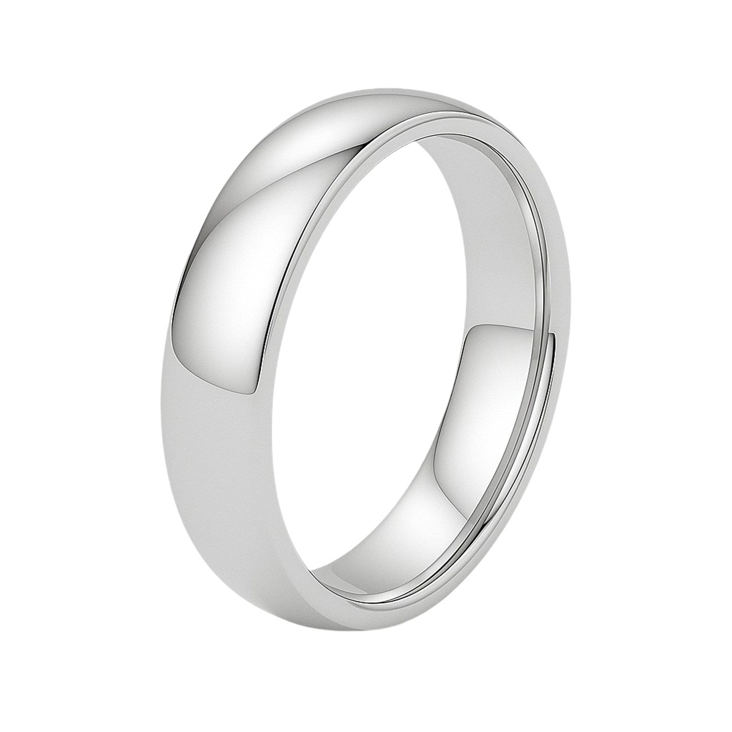 14k White Gold Comfort Fit Wedding Band(5.00 mm) - LinkagejewelrydesignLinkagejewelrydesign