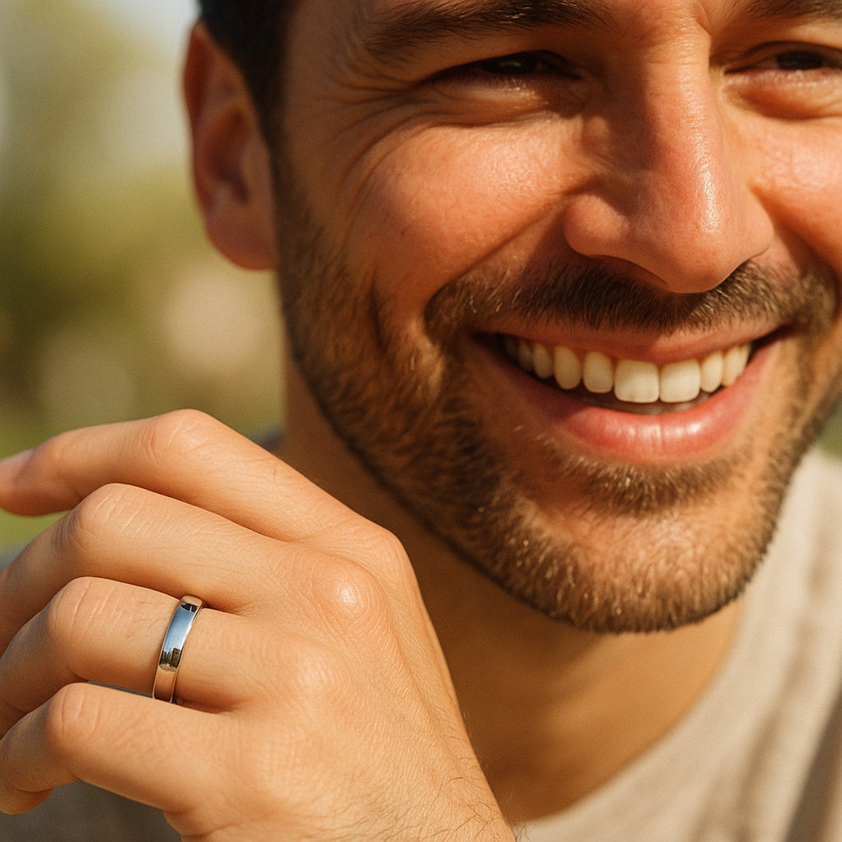 14k White Gold Comfort Fit Wedding Band(5.00 mm) - LinkagejewelrydesignLinkagejewelrydesign