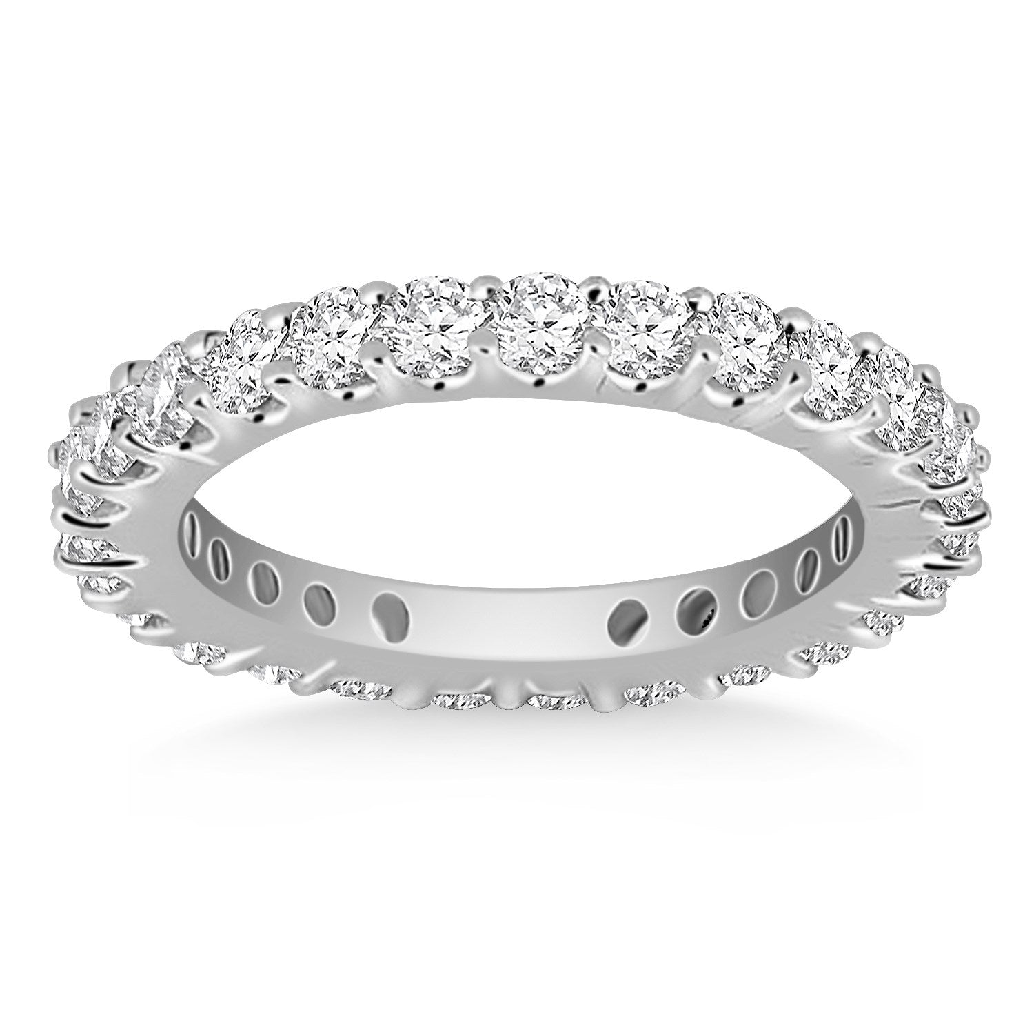 14k White Gold Common Prong Round Diamond Eternity Ring - LinkagejewelrydesignLinkagejewelrydesign