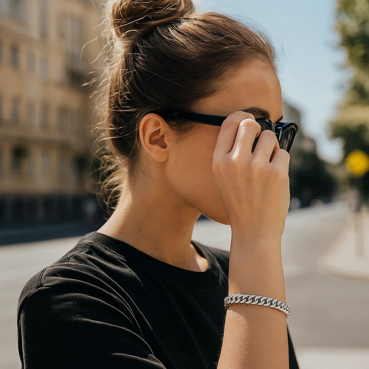 14K White Gold Cuban Link Bracelet (5.90 mm) - LinkagejewelrydesignLinkagejewelrydesign