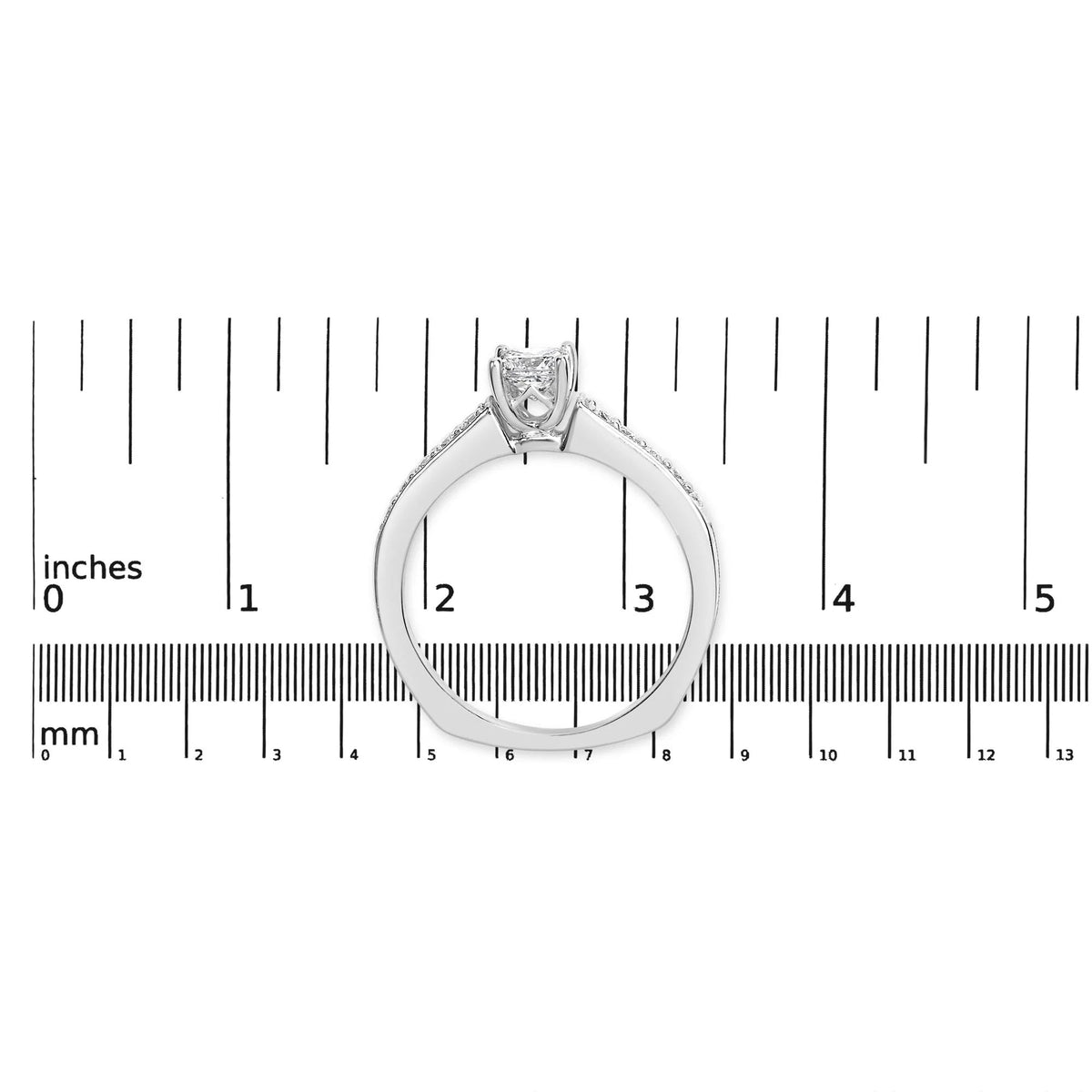 14K White Gold Diamond 1/2 Cttw Princess Cut Diamond Engagement Ring (G - H Color, VS2 - SI1 Clarity) - Size 7 - LinkagejewelrydesignLinkagejewelrydesign