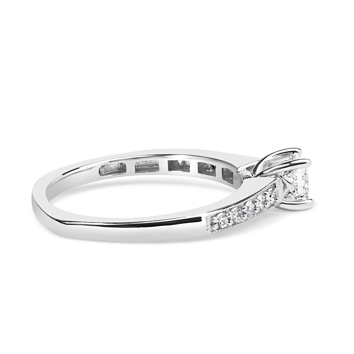 14K White Gold Diamond 1/2 Cttw Princess Cut Diamond Engagement Ring (G - H Color, VS2 - SI1 Clarity) - Size 7 - LinkagejewelrydesignLinkagejewelrydesign