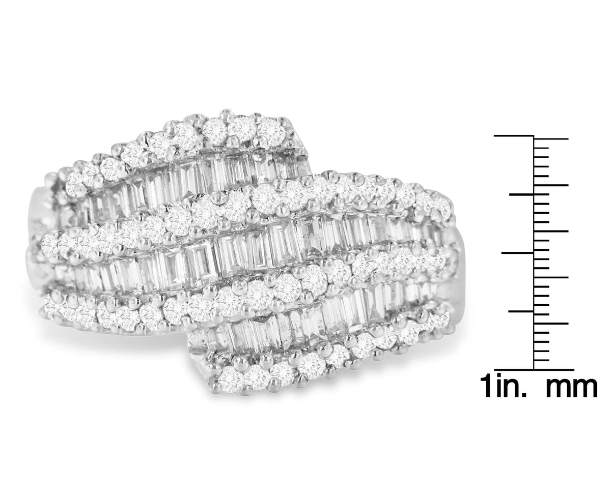 14K White Gold Diamond Cocktail Ring Band (1 3/4 Cttw, H - I Color, SI2 - I1 Clarity) - LinkagejewelrydesignLinkagejewelrydesign