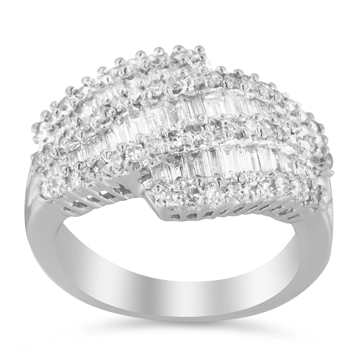 14K White Gold Diamond Cocktail Ring Band (1 3/4 Cttw, H - I Color, SI2 - I1 Clarity) - LinkagejewelrydesignLinkagejewelrydesign