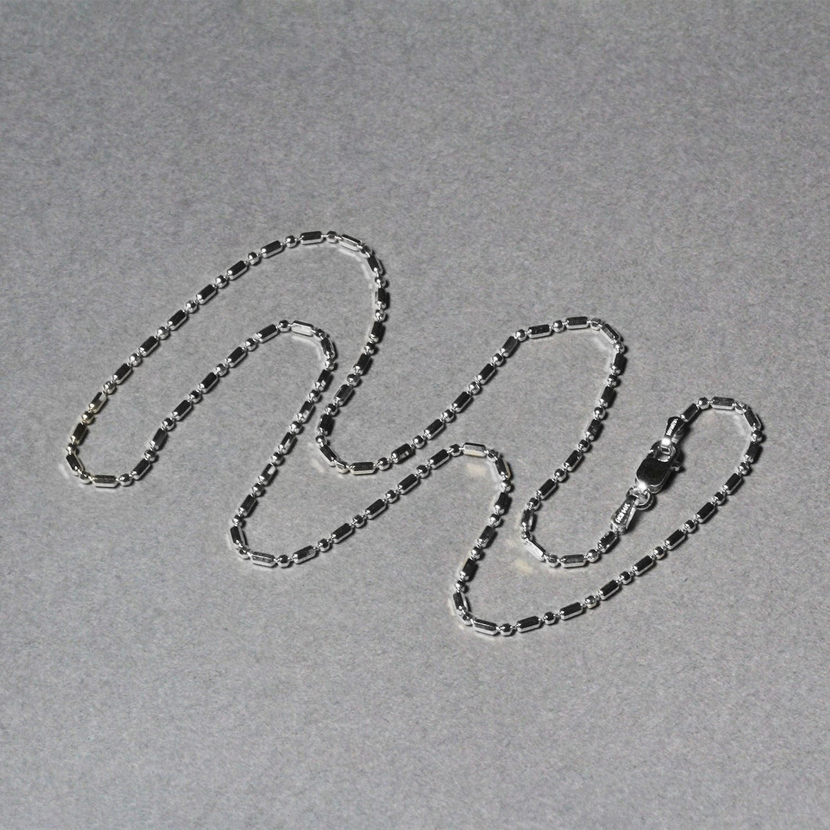 14k White Gold Diamond - Cut Alternating Bead Chain 1.5mm - LinkagejewelrydesignLinkagejewelrydesign