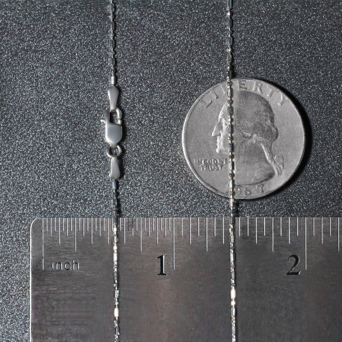 14k White Gold Diamond - Cut Bead Chain (0.90 mm) - LinkagejewelrydesignLinkagejewelrydesign