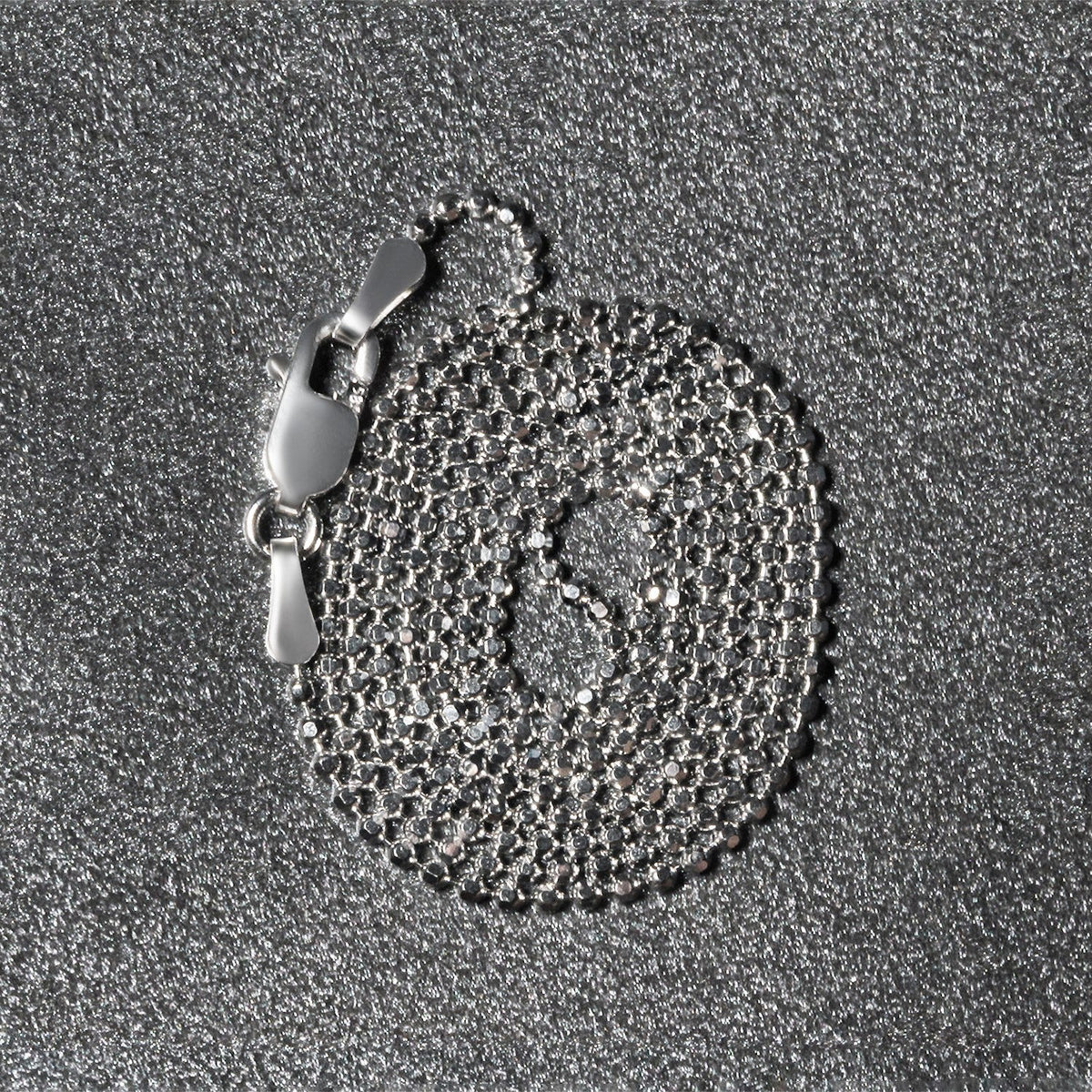 14k White Gold Diamond - Cut Bead Chain (1.10 mm) - LinkagejewelrydesignLinkagejewelrydesign