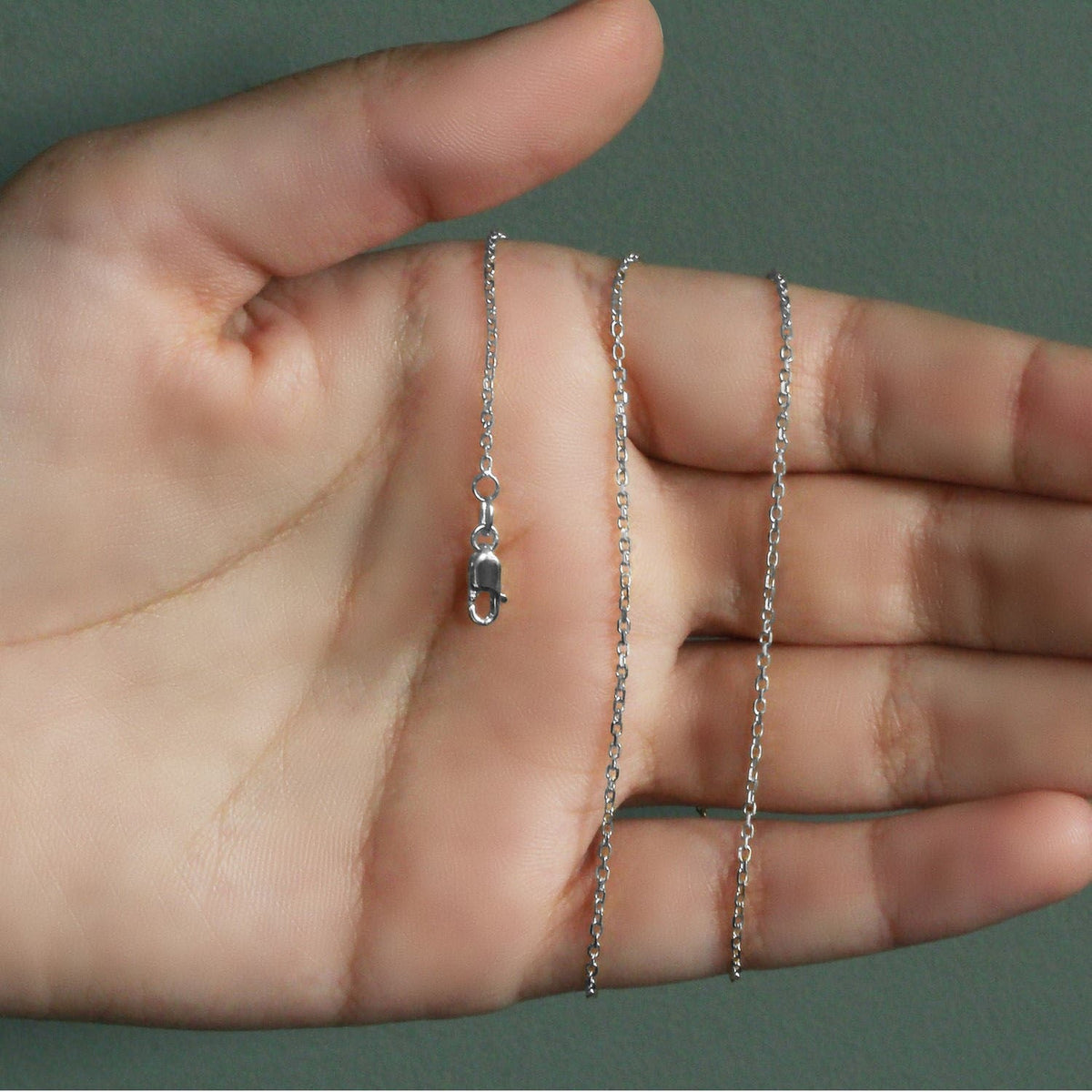 14k White Gold Diamond Cut Cable Link Chain 1.4mm - LinkagejewelrydesignLinkagejewelrydesign