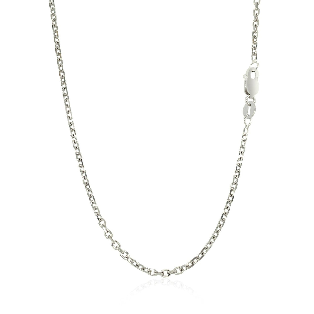 14k White Gold Diamond Cut Cable Link Chain (1.9 mm) - LinkagejewelrydesignLinkagejewelrydesign