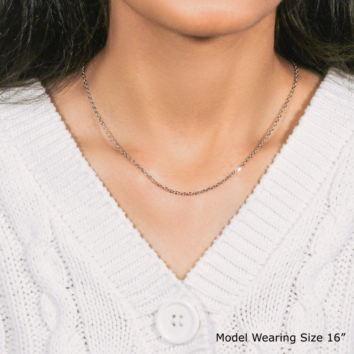 14k White Gold Diamond Cut Cable Link Chain (1.9 mm) - LinkagejewelrydesignLinkagejewelrydesign