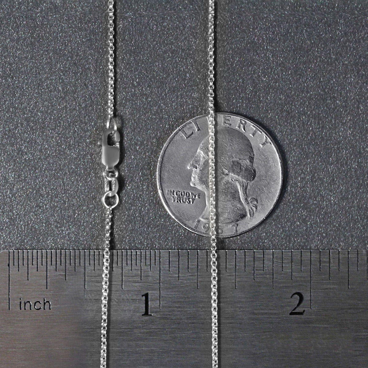 14k White Gold Diamond Cut Rolo Chain (1.10 mm) - LinkagejewelrydesignLinkagejewelrydesign