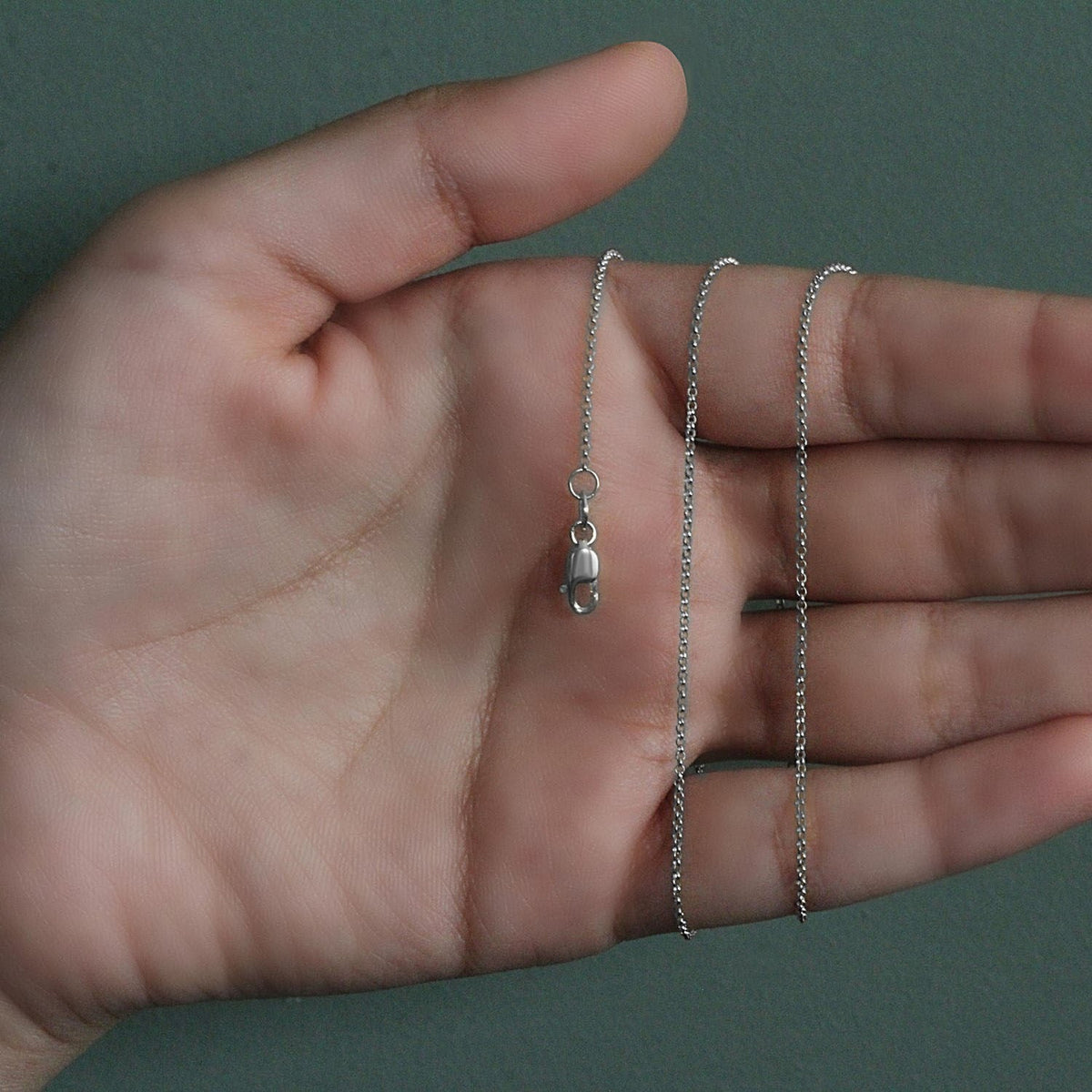 14k White Gold Diamond Cut Rolo Chain (1.10 mm) - LinkagejewelrydesignLinkagejewelrydesign