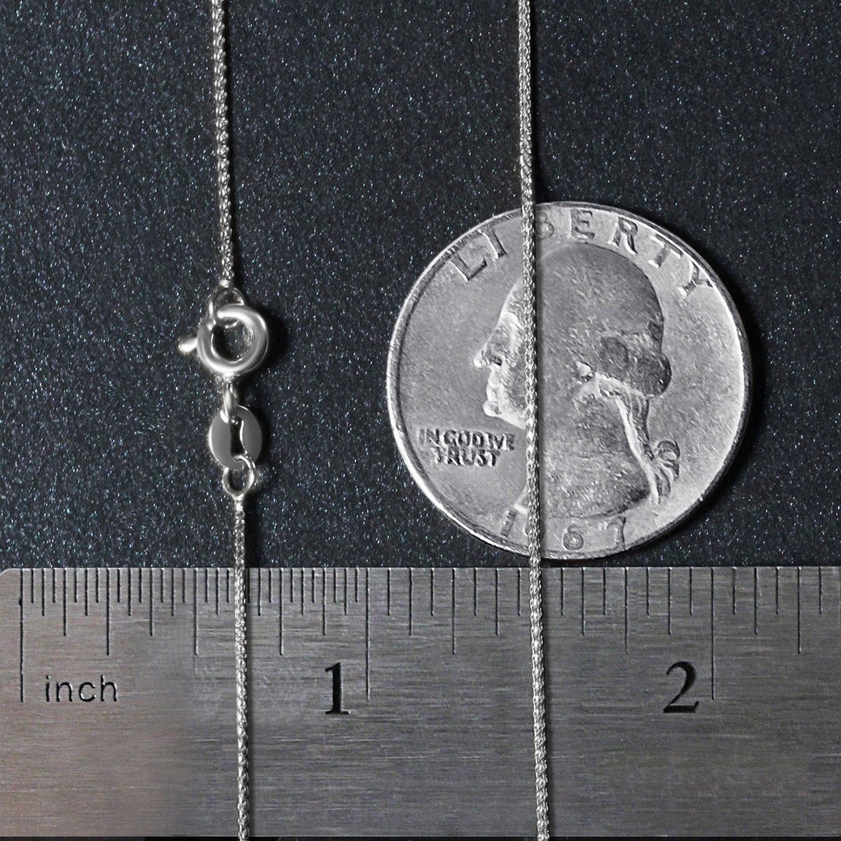 14k White Gold Diamond Cut Round Wheat Chain 0.6mm - LinkagejewelrydesignLinkagejewelrydesign