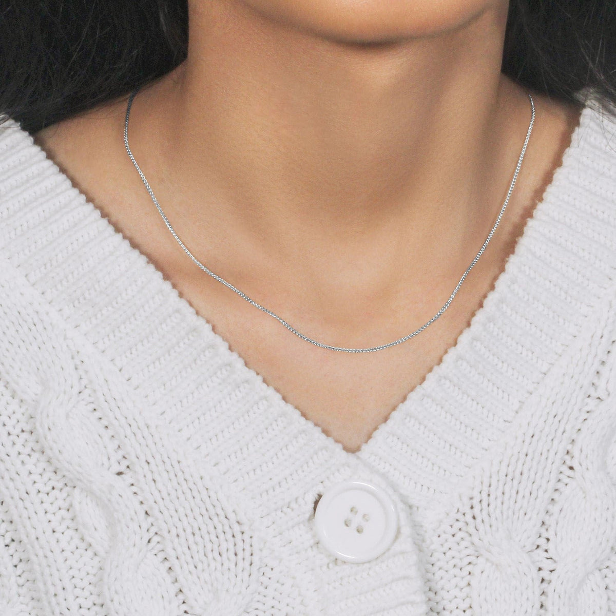 14k White Gold Diamond Cut Round Wheat Chain 1.0mm - LinkagejewelrydesignLinkagejewelrydesign