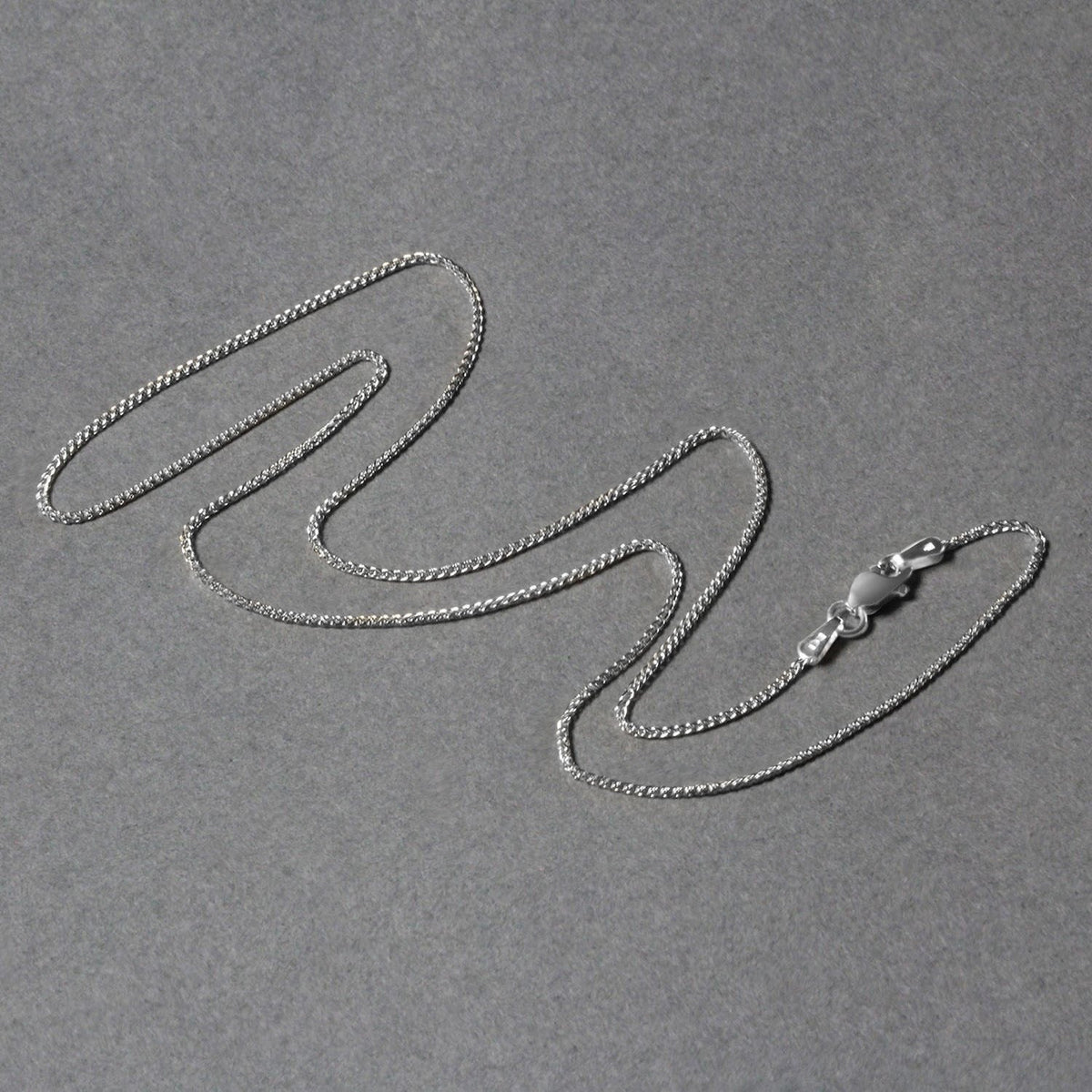 14k White Gold Diamond Cut Round Wheat Chain 1.0mm - LinkagejewelrydesignLinkagejewelrydesign