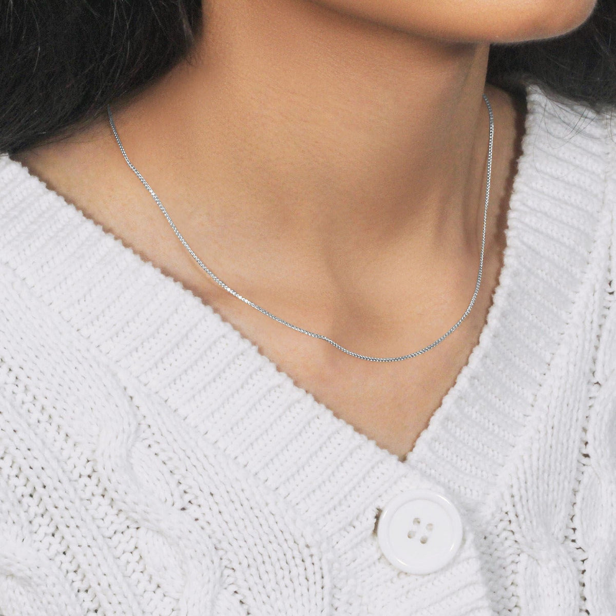 14k White Gold Diamond Cut Round Wheat Chain 1.0mm - LinkagejewelrydesignLinkagejewelrydesign