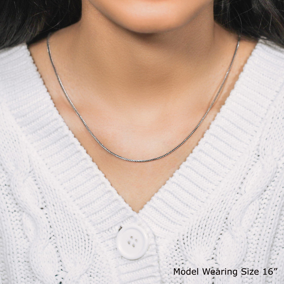 14k White Gold Franco Chain 1.2mm - LinkagejewelrydesignLinkagejewelrydesign