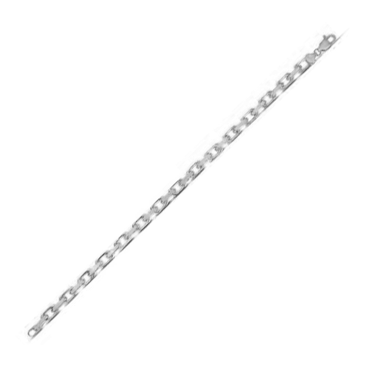 14k White Gold French Cable Chain Bracelet (4.80 mm) - LinkagejewelrydesignLinkagejewelrydesign