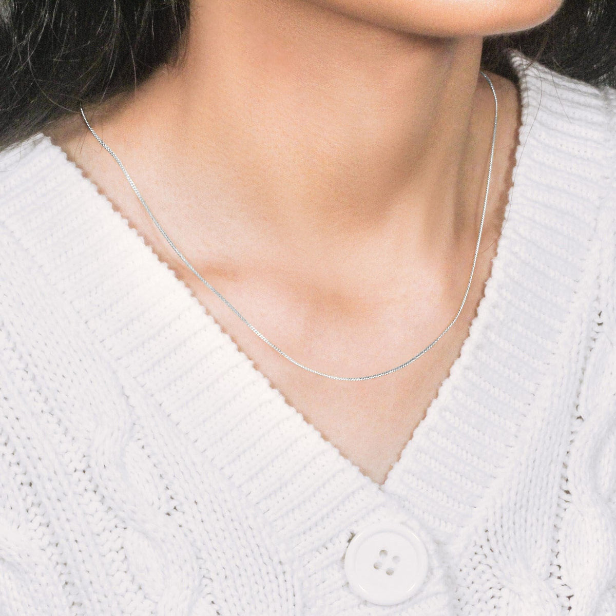 14k White Gold Gourmette Chain 1.0mm - LinkagejewelrydesignLinkagejewelrydesign