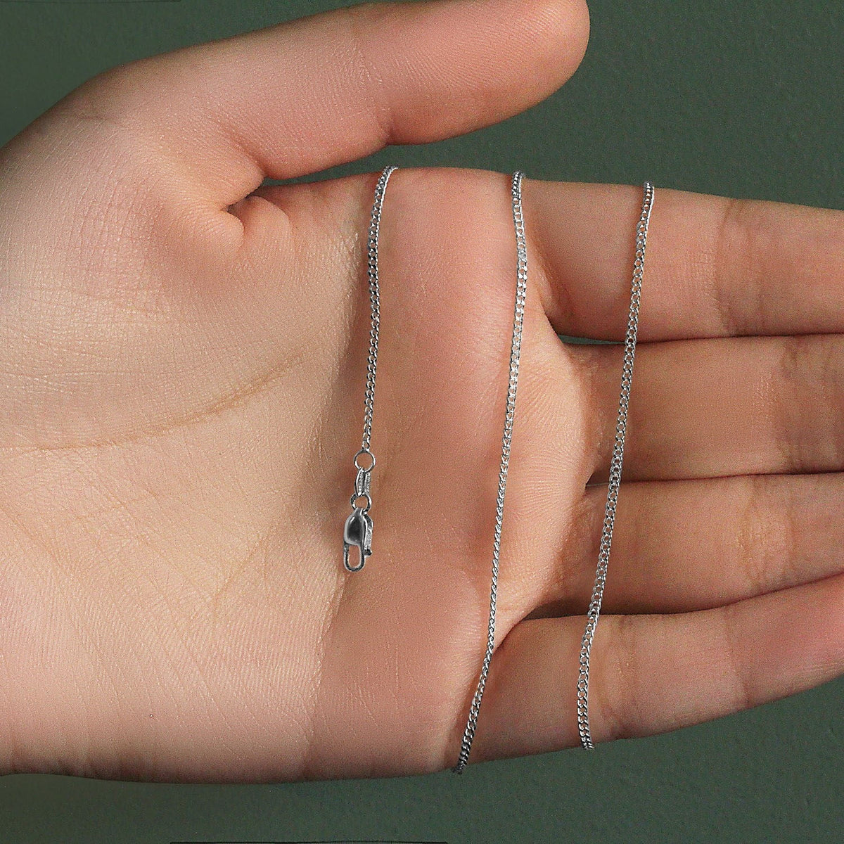 14k White Gold Gourmette Chain 1.5mm - LinkagejewelrydesignLinkagejewelrydesign
