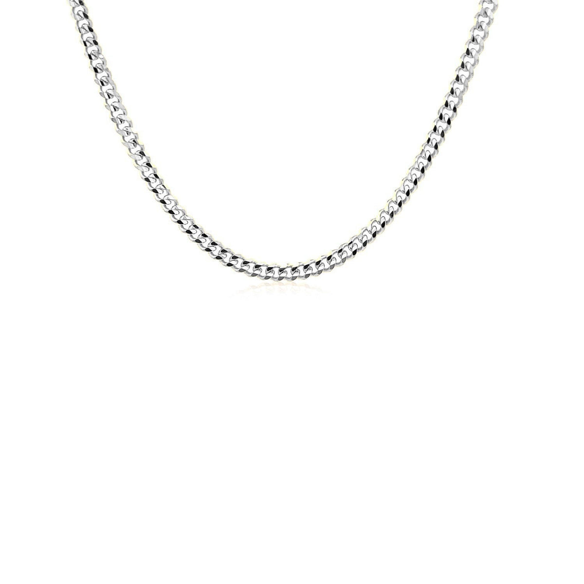 14K White Gold Gourmette Chain (2.80 mm) - LinkagejewelrydesignLinkagejewelrydesign
