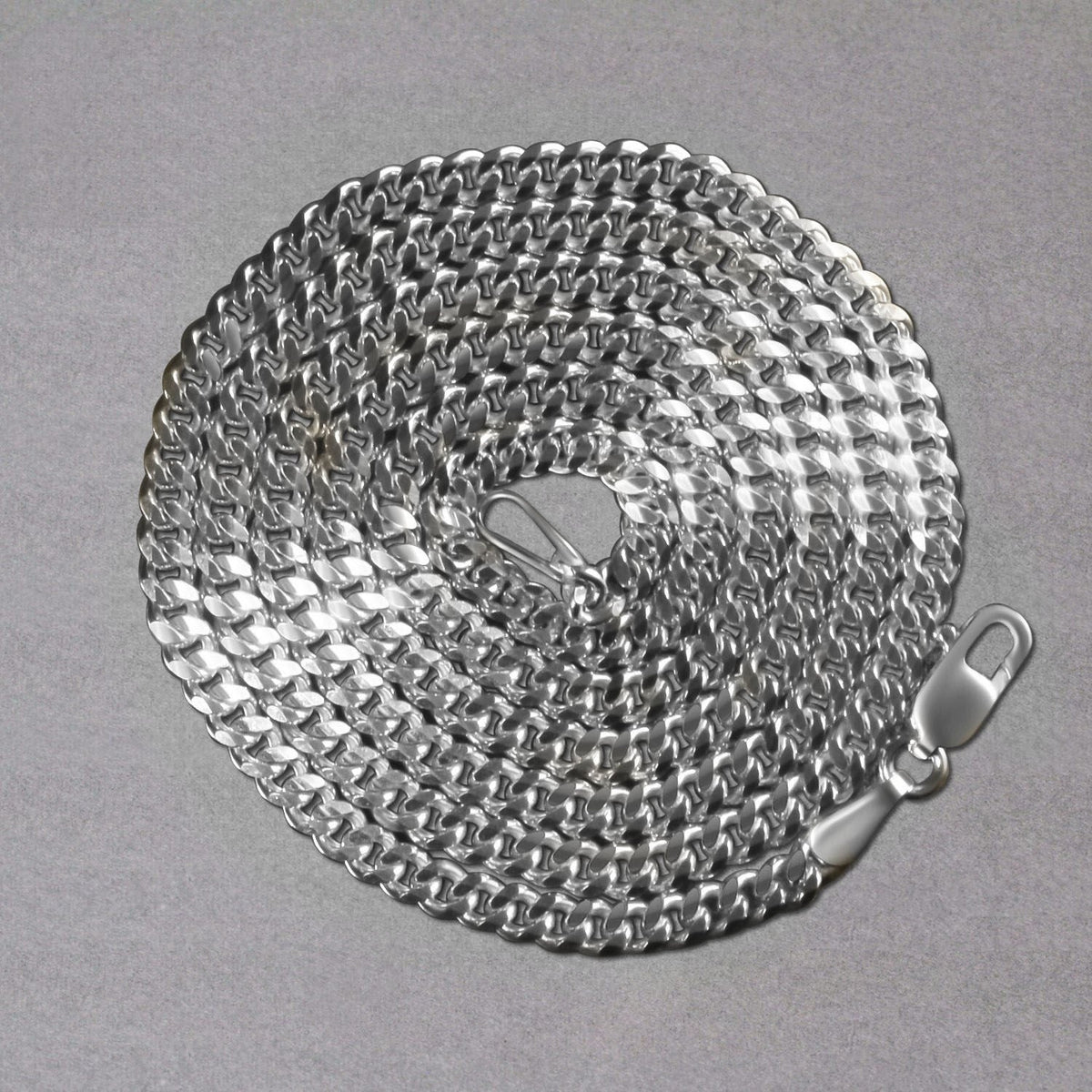 14K White Gold Gourmette Chain (2.80 mm) - LinkagejewelrydesignLinkagejewelrydesign