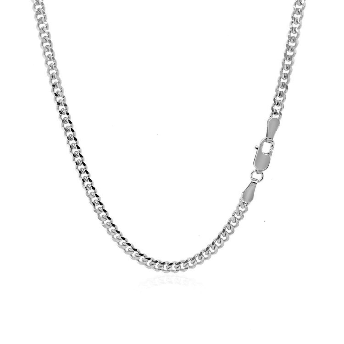 14K White Gold Gourmette Chain (2.80 mm) - LinkagejewelrydesignLinkagejewelrydesign