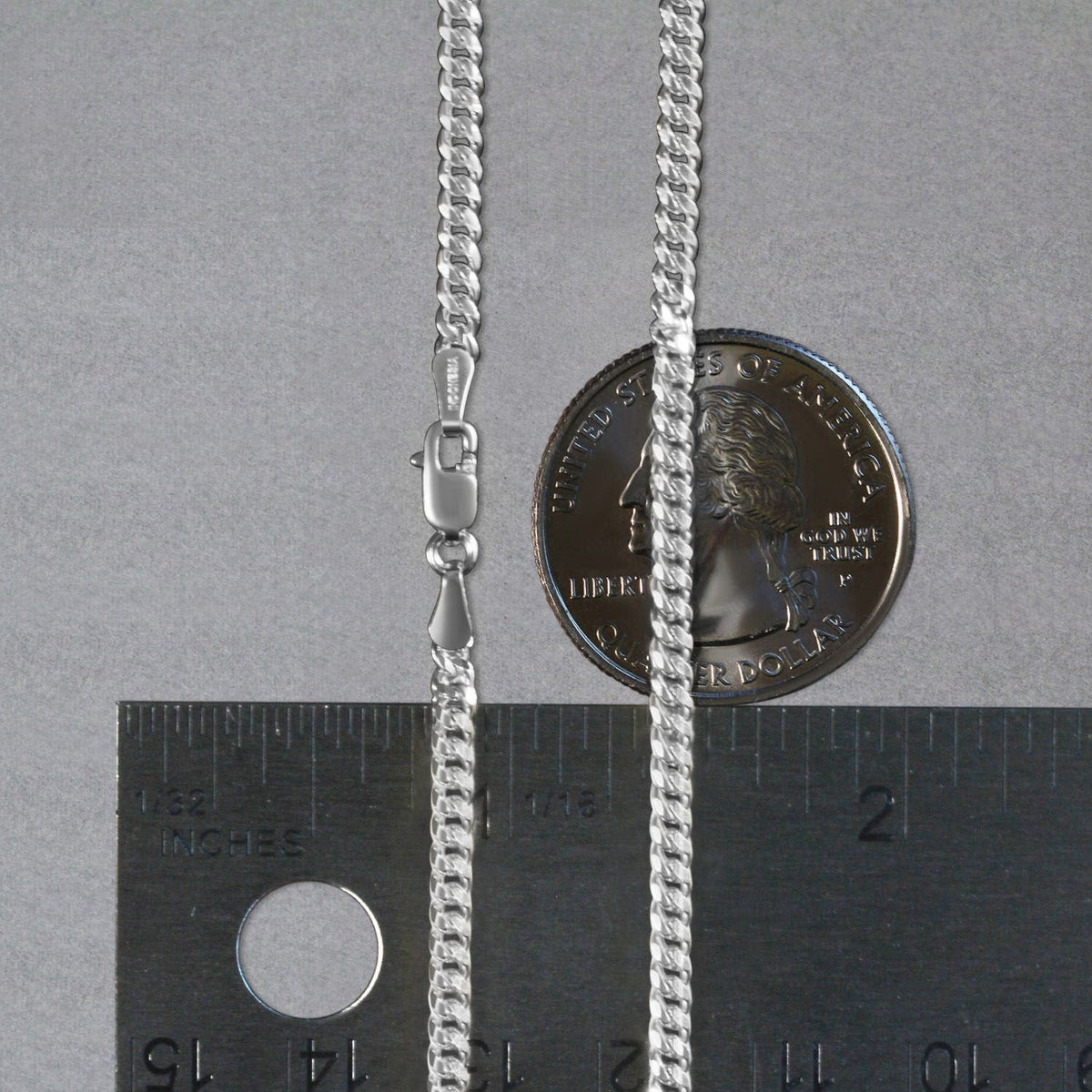 14K White Gold Gourmette Chain (2.80 mm) - LinkagejewelrydesignLinkagejewelrydesign