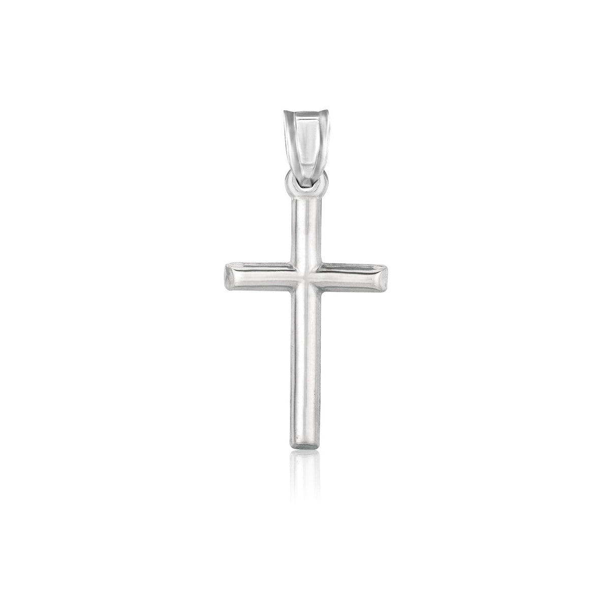 14k White Gold High Polish Cross Pendant - LinkagejewelrydesignLinkagejewelrydesign