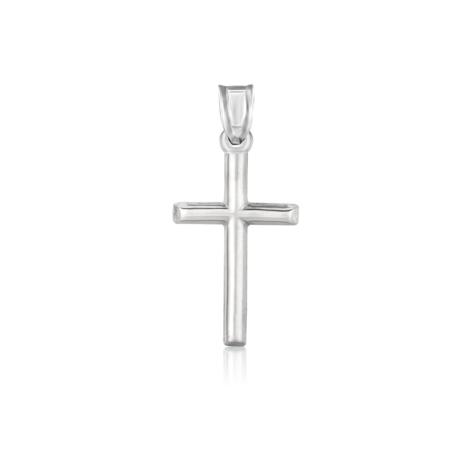 14k White Gold High Polish Cross Pendant - LinkagejewelrydesignLinkagejewelrydesign
