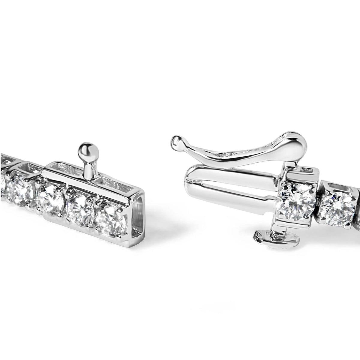 14K White Gold Lab Grown 4.00 Cttw Round Brilliant Cut Diamond Prong Set Classic Tennis Bracelet - 7&quot; (F - G Color, VS2 - SI1 Clarity) - LinkagejewelrydesignLinkagejewelrydesign