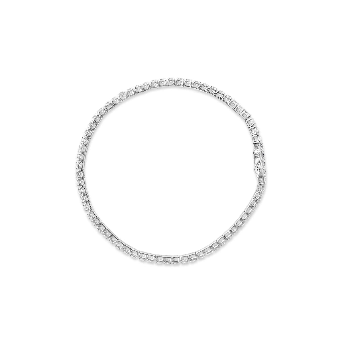 14K White Gold Lab Grown 4.00 Cttw Round Brilliant Cut Diamond Prong Set Classic Tennis Bracelet - 7&quot; (F - G Color, VS2 - SI1 Clarity) - LinkagejewelrydesignLinkagejewelrydesign