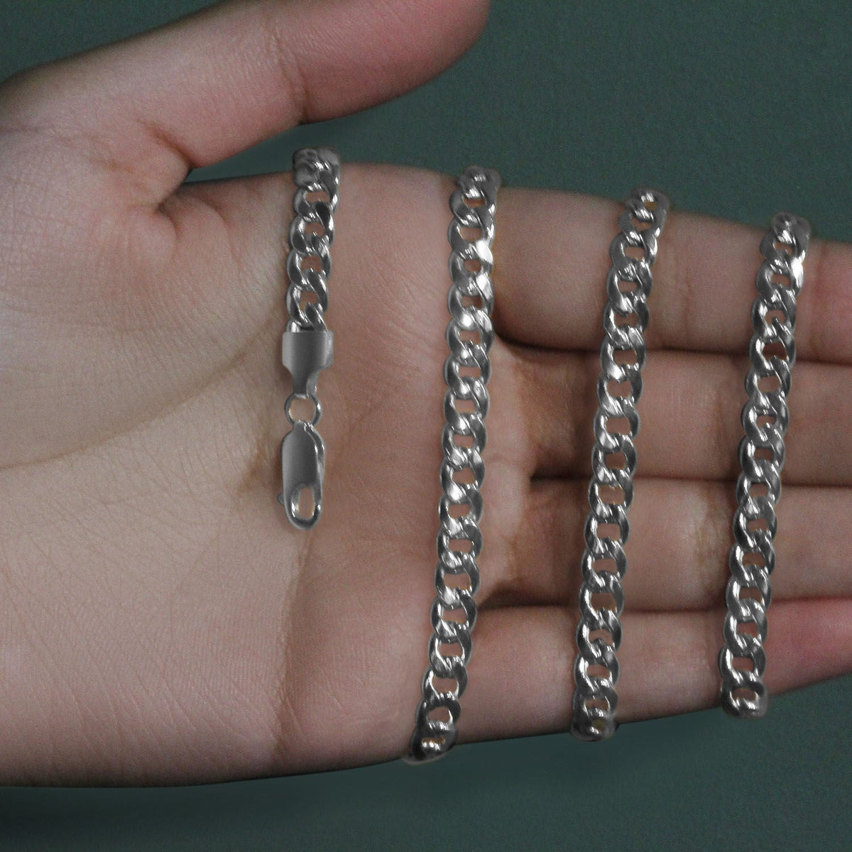 14k White Gold Miami Cuban Semi Solid Chain (5.50 mm) - LinkagejewelrydesignLinkagejewelrydesign