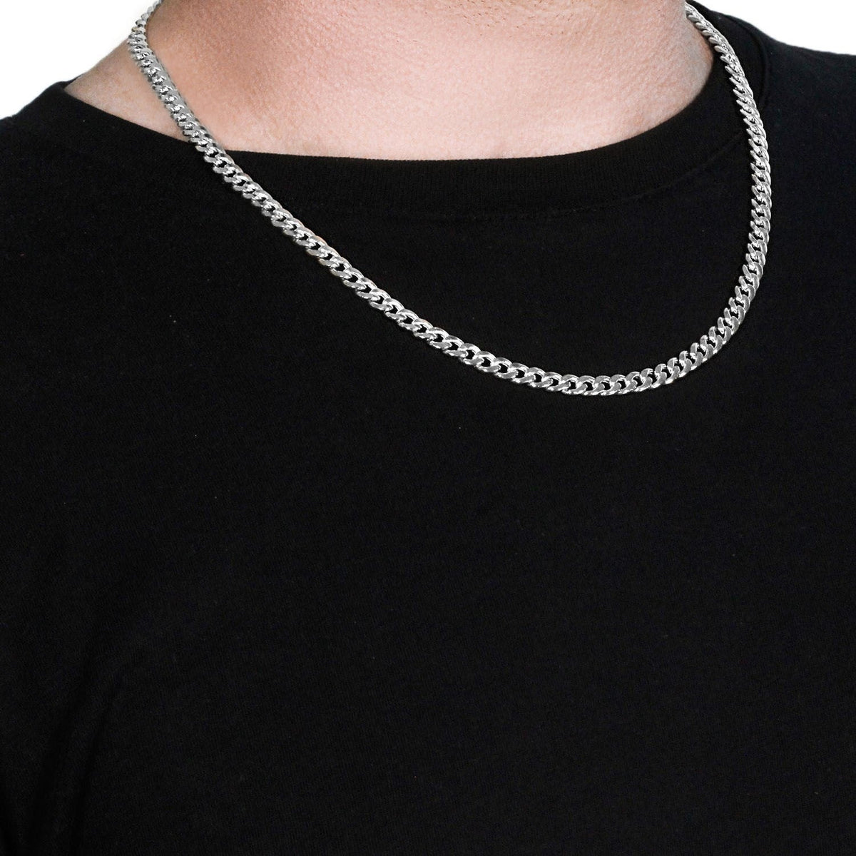 14k White Gold Miami Cuban Semi Solid Chain (5.50 mm) - LinkagejewelrydesignLinkagejewelrydesign
