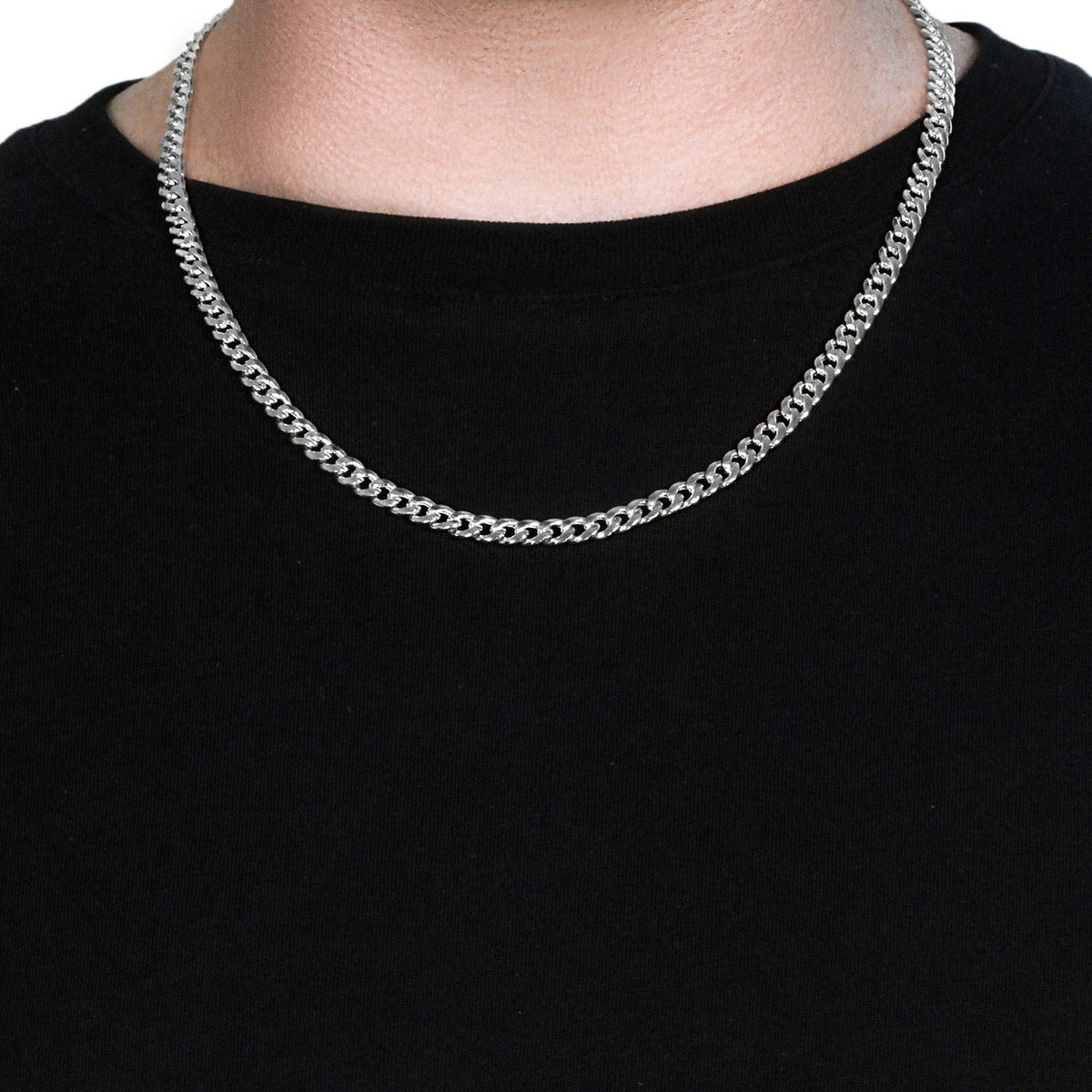 14k White Gold Miami Cuban Semi Solid Chain (5.50 mm) - LinkagejewelrydesignLinkagejewelrydesign