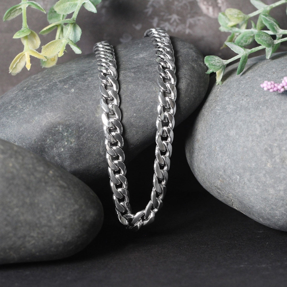 14K White Gold Miami Cuban Semi Solid Chain (7.00 mm) - LinkagejewelrydesignLinkagejewelrydesign