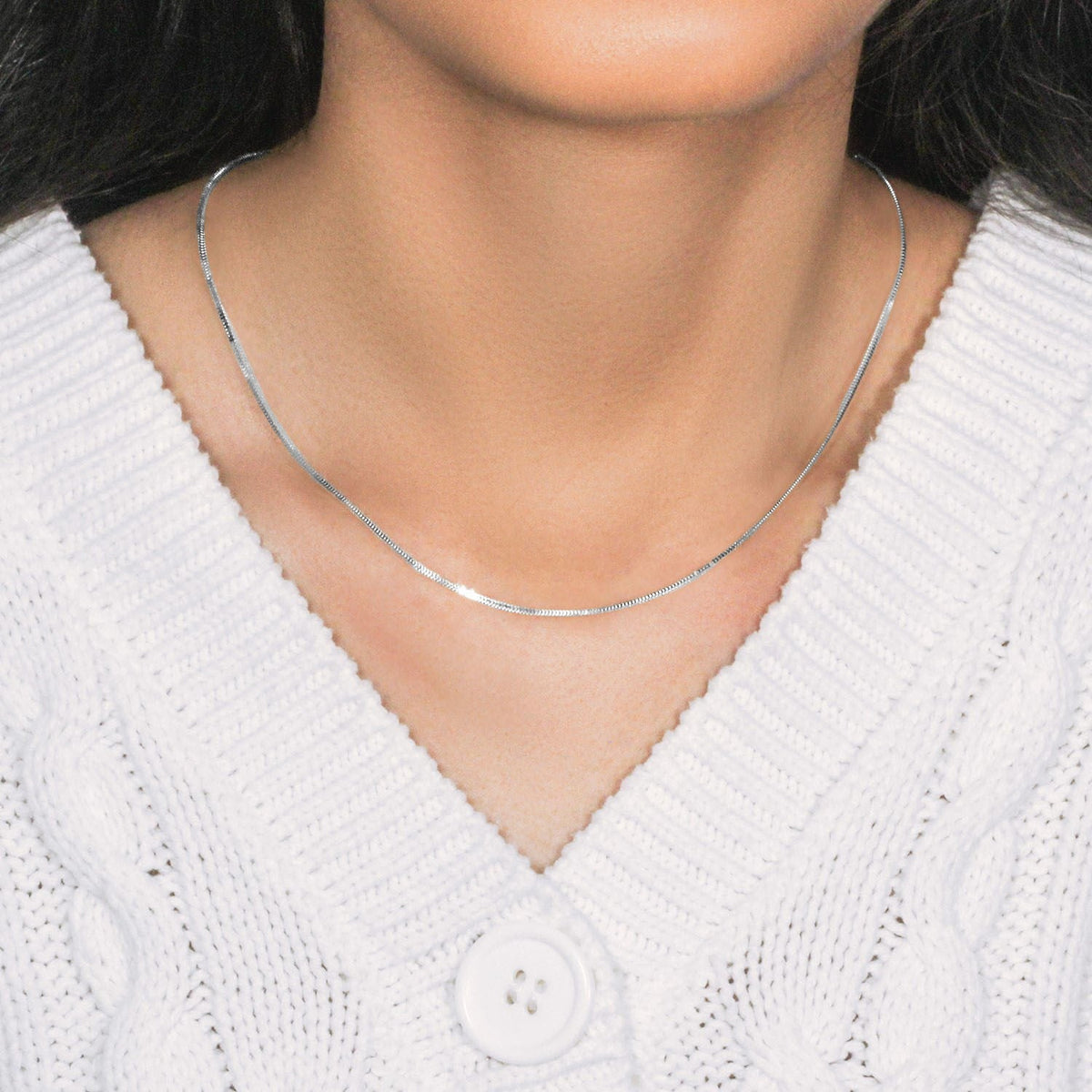 14k White Gold Milano Chain (1.10 mm) - LinkagejewelrydesignLinkagejewelrydesign