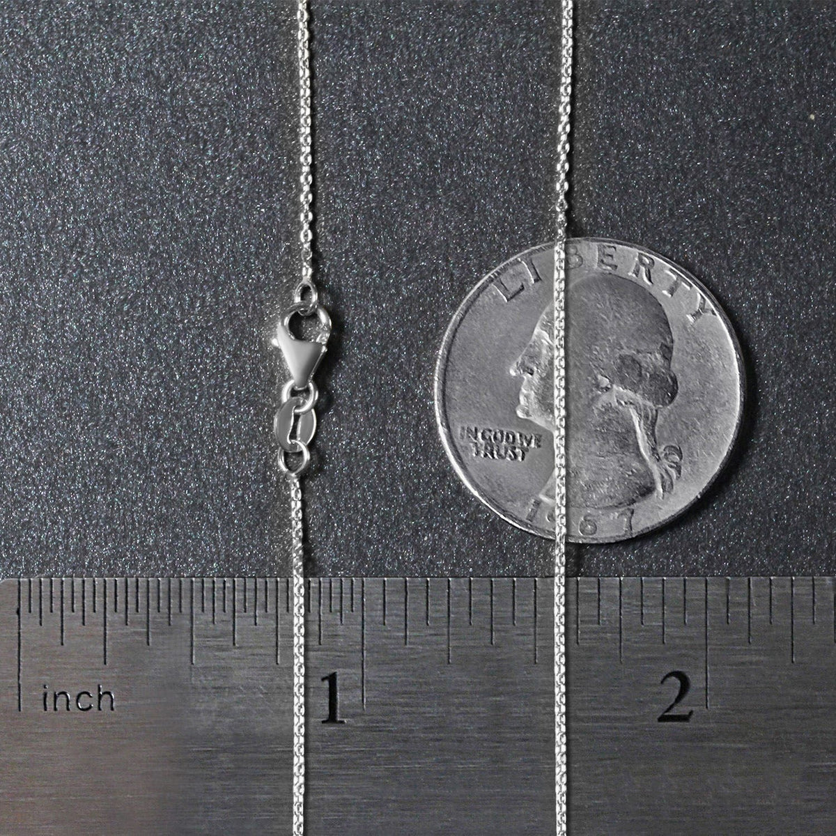 14k White Gold Oval Cable Link Chain 0.97mm - LinkagejewelrydesignLinkagejewelrydesign