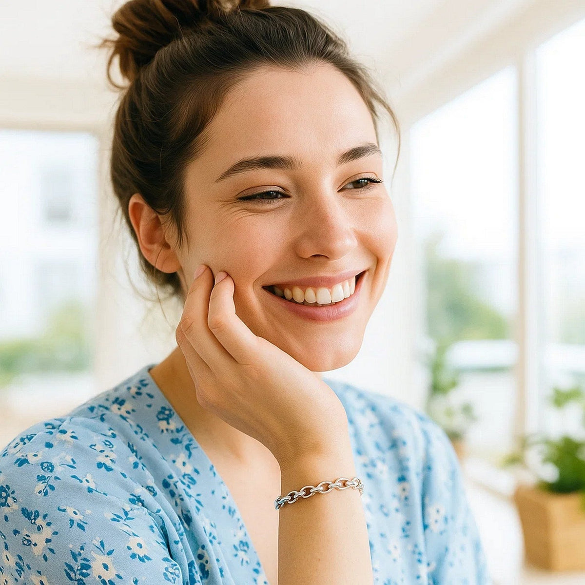 14k White Gold Oval Rolo Bracelet (4.60 mm) - LinkagejewelrydesignLinkagejewelrydesign