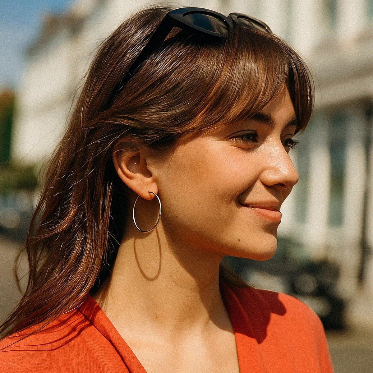 14k White Gold Polished Hoop Earrings (1.5x30mm) - LinkagejewelrydesignLinkagejewelrydesign