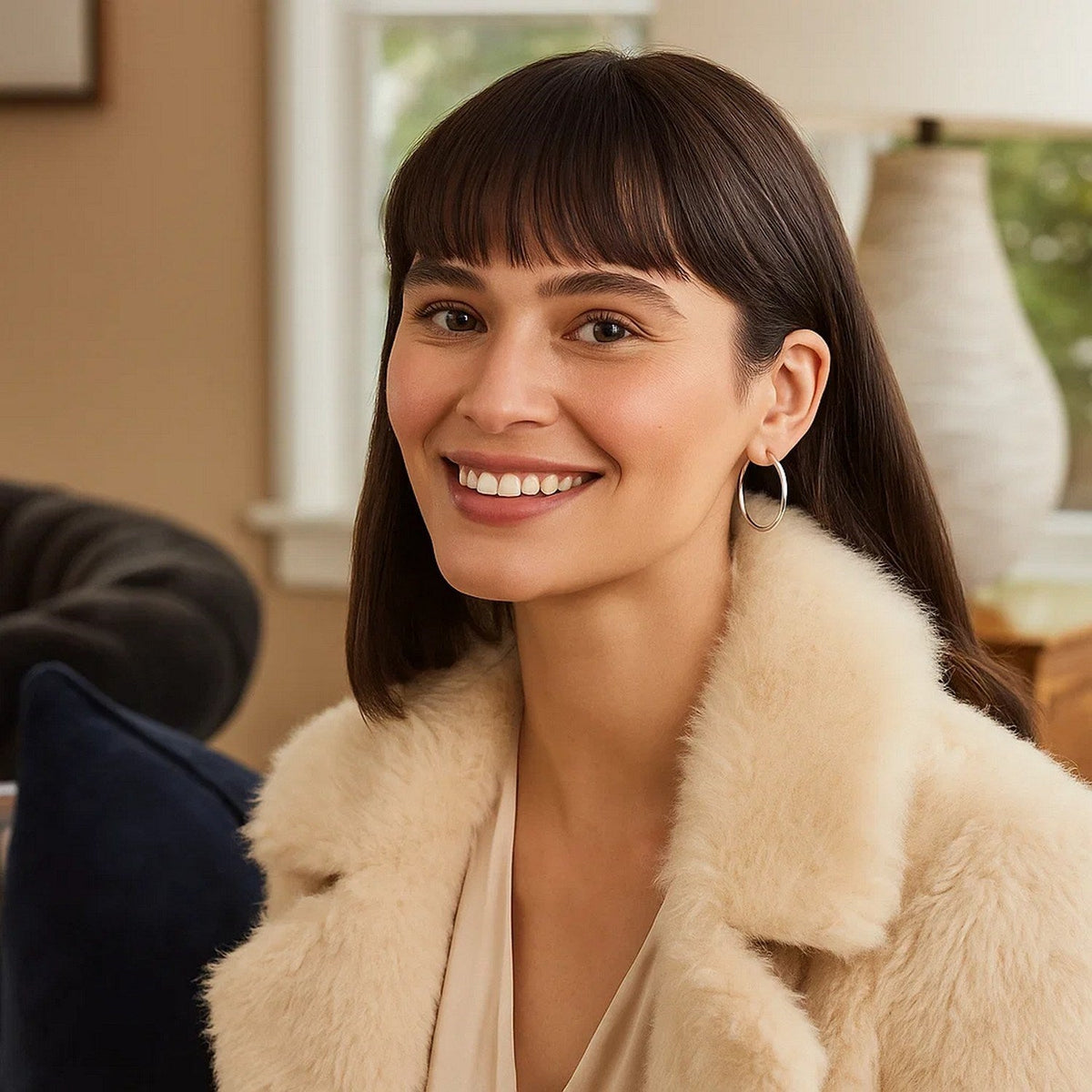 14k White Gold Polished Hoop Earrings (1.5x30mm) - LinkagejewelrydesignLinkagejewelrydesign