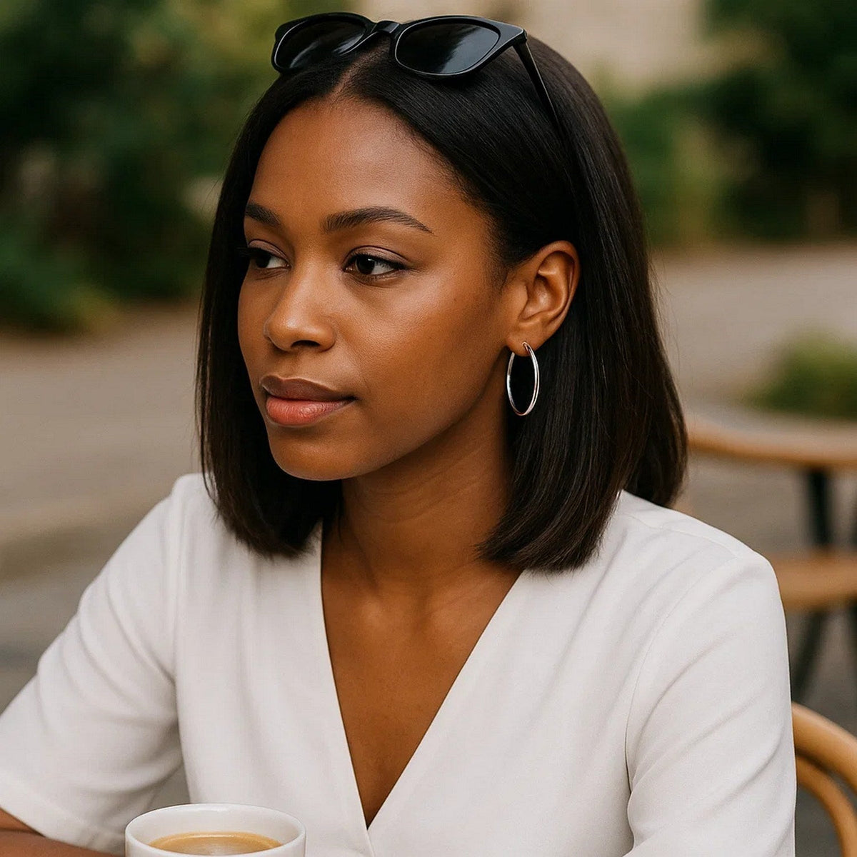 14k White Gold Polished Hoop Earrings (4x40mm) - LinkagejewelrydesignLinkagejewelrydesign