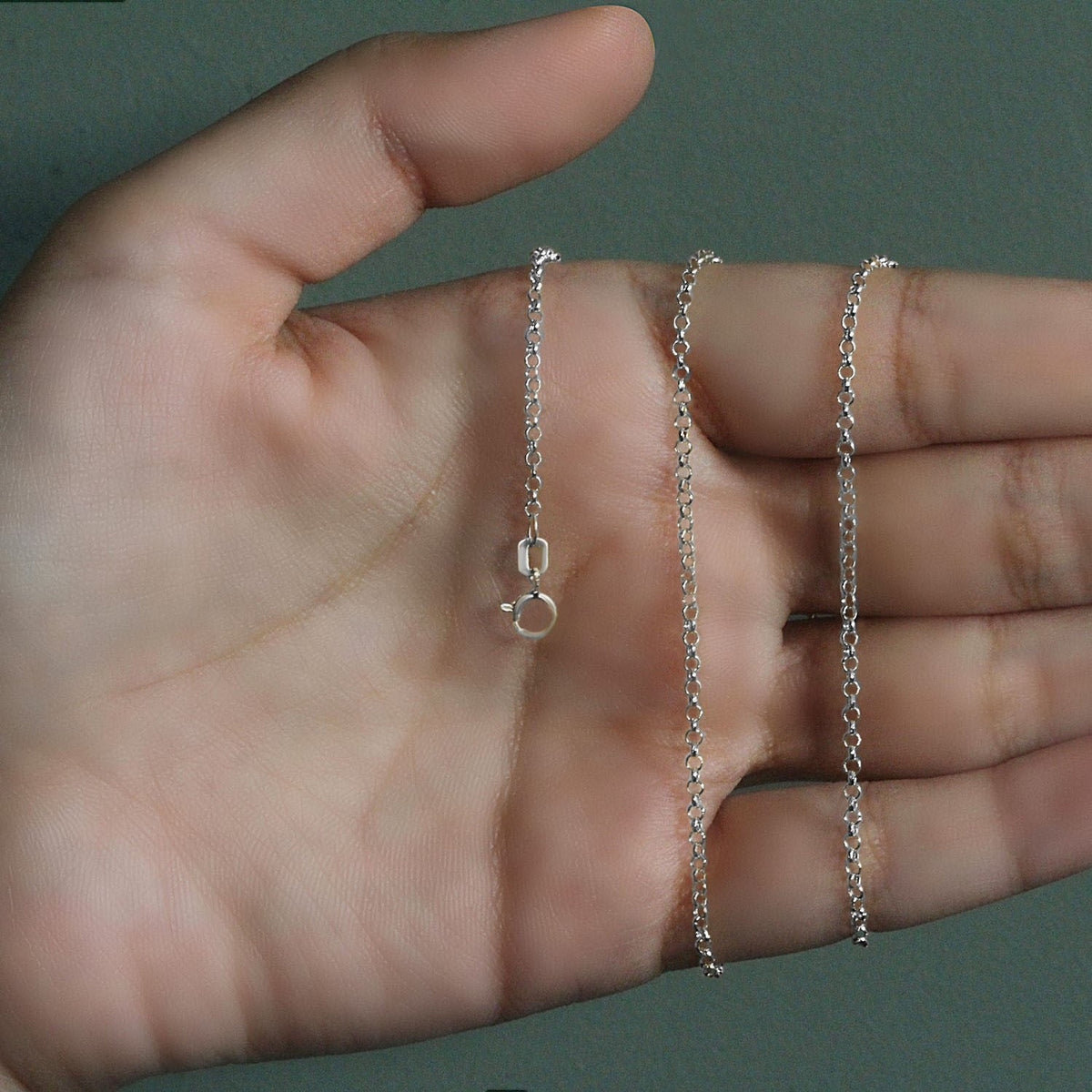 14k White Gold Rolo Chain (1.90 mm) - LinkagejewelrydesignLinkagejewelrydesign